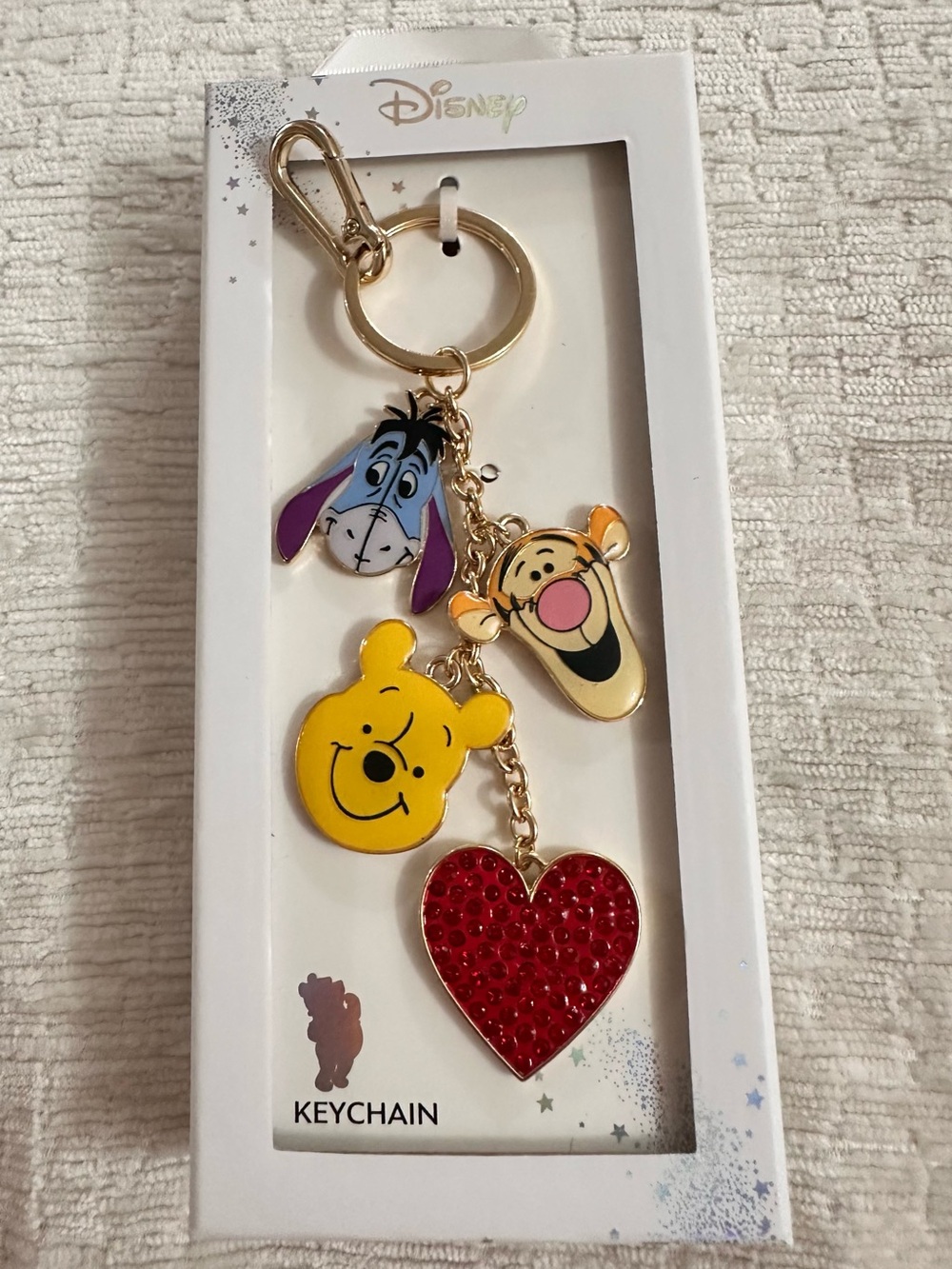 Disney Winnie the Pooh Characters Keychain - Yellow, Red, Blue, Purple